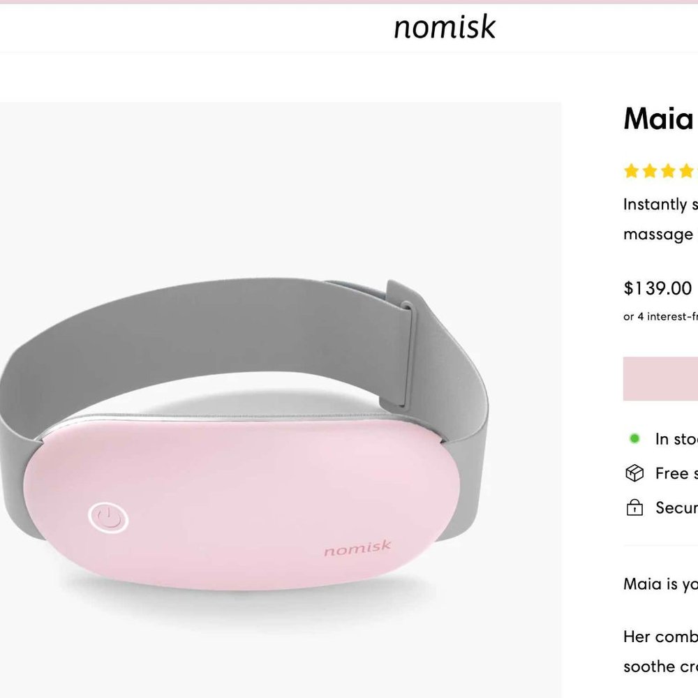 Nomisk period cramp massager and heat pad belt
